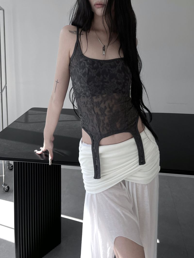 lace see-through eve top (2color)