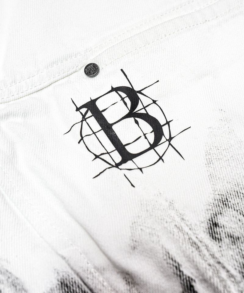 BBD Anxiety Smoke Graphic Denim Jacket (White)