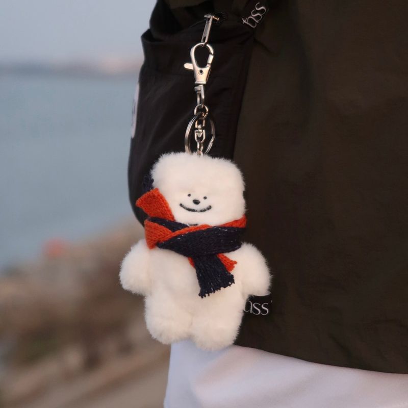 tuteogi brown doll keyring orange muffler