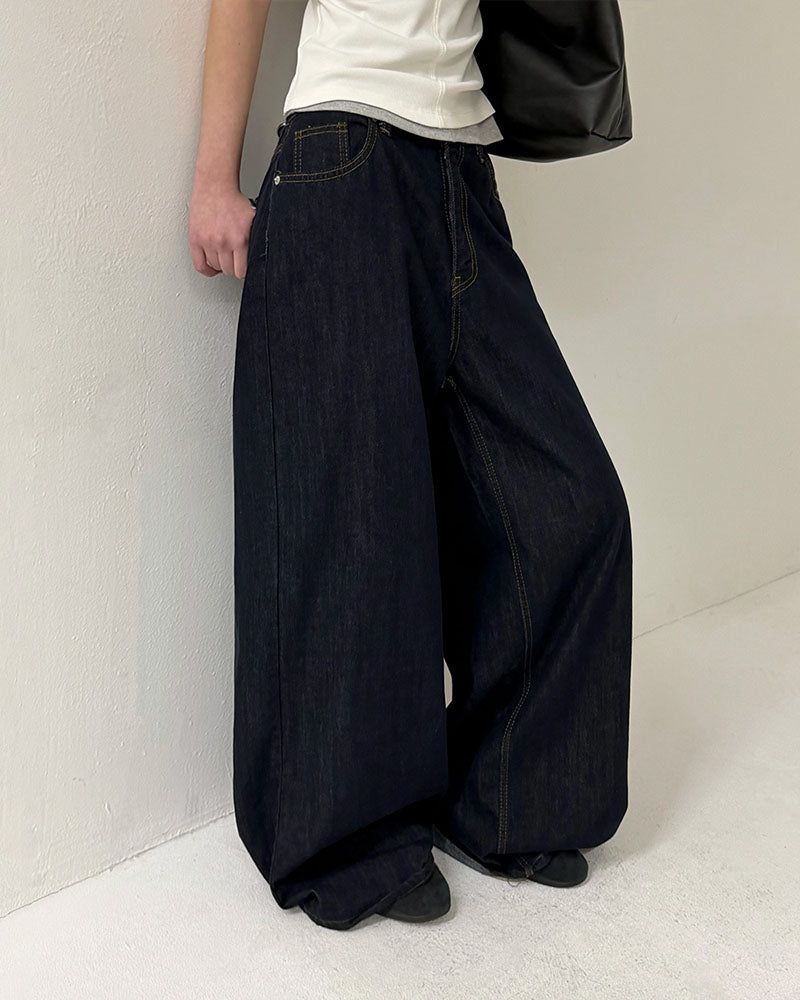 [ORIGINAL] Together Pocket Wide Denim Pants