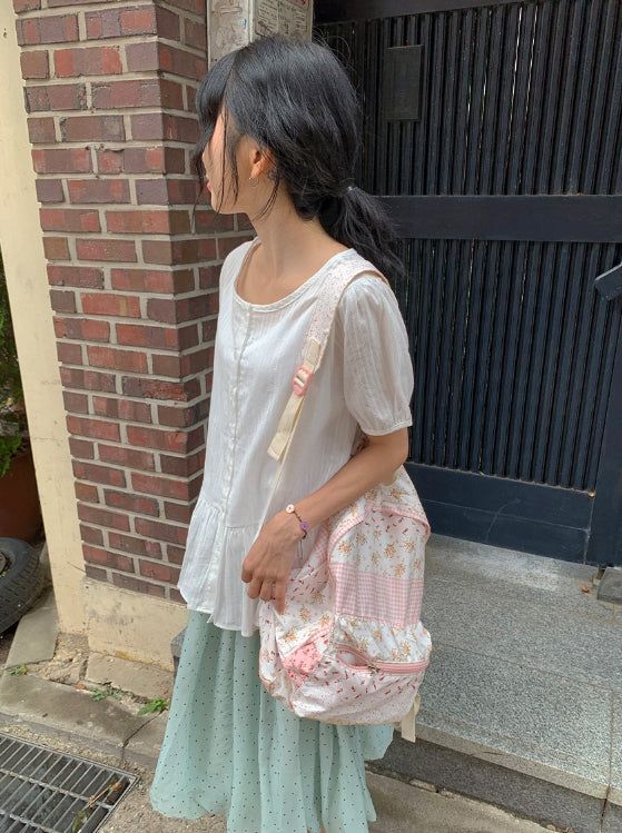 Lua Vintage Flower Patchwork Backpack