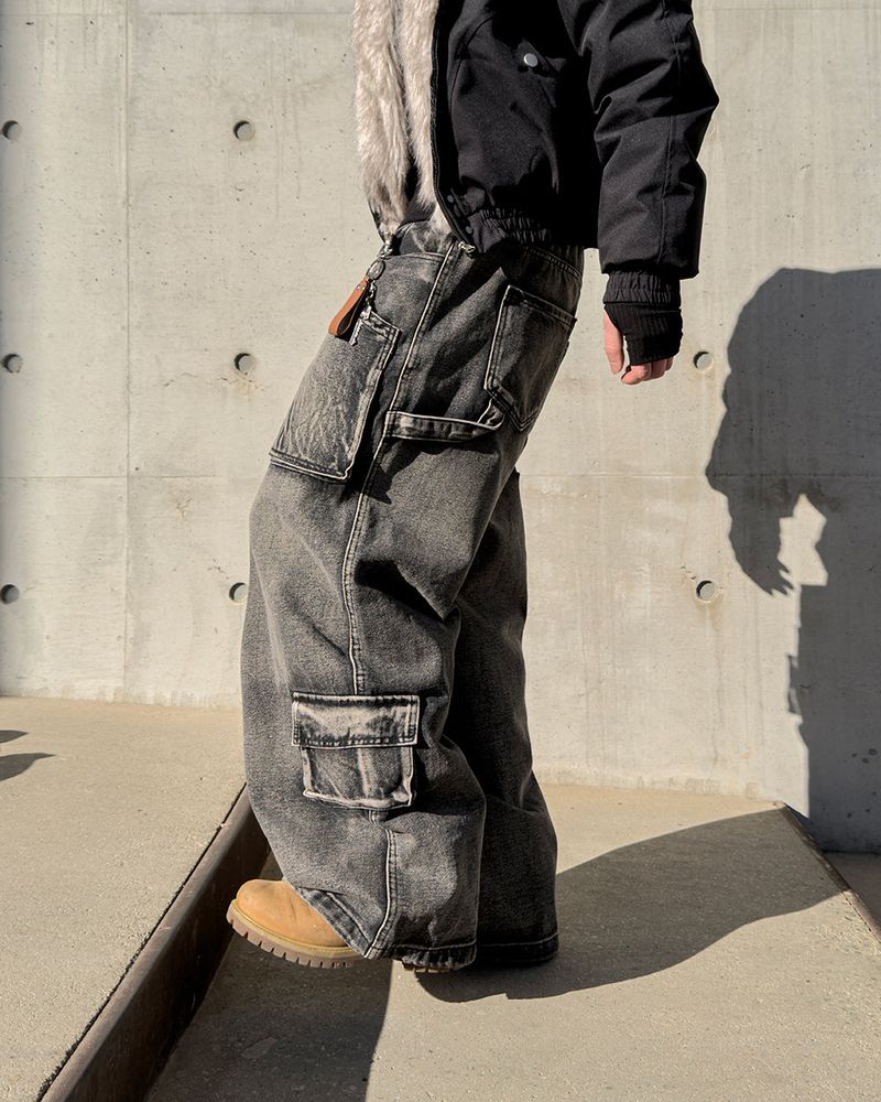 Morik Utility Pocket Wide Denim Pants
