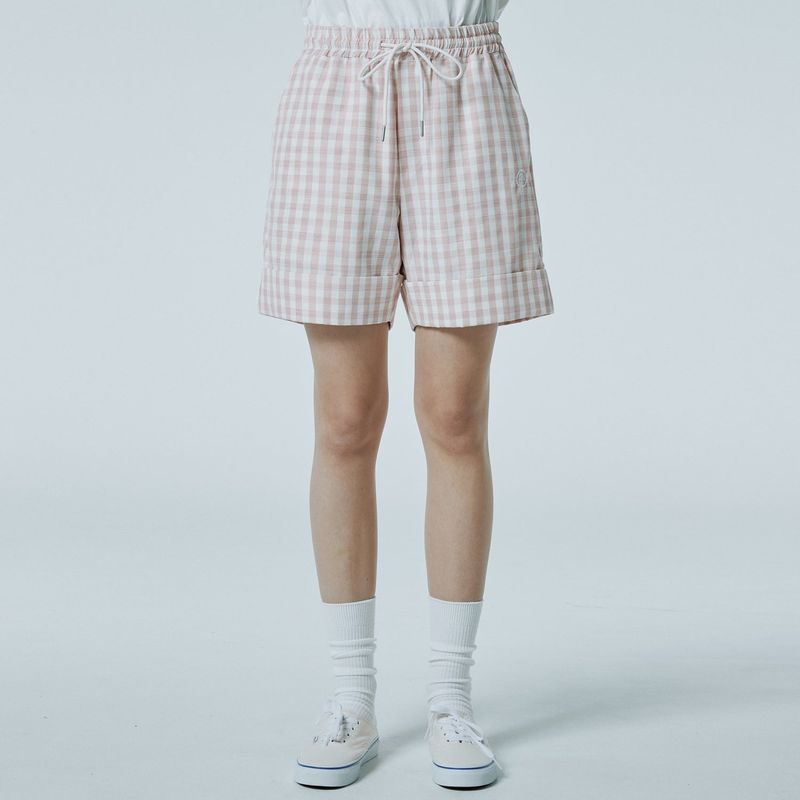 gingham check short pants
