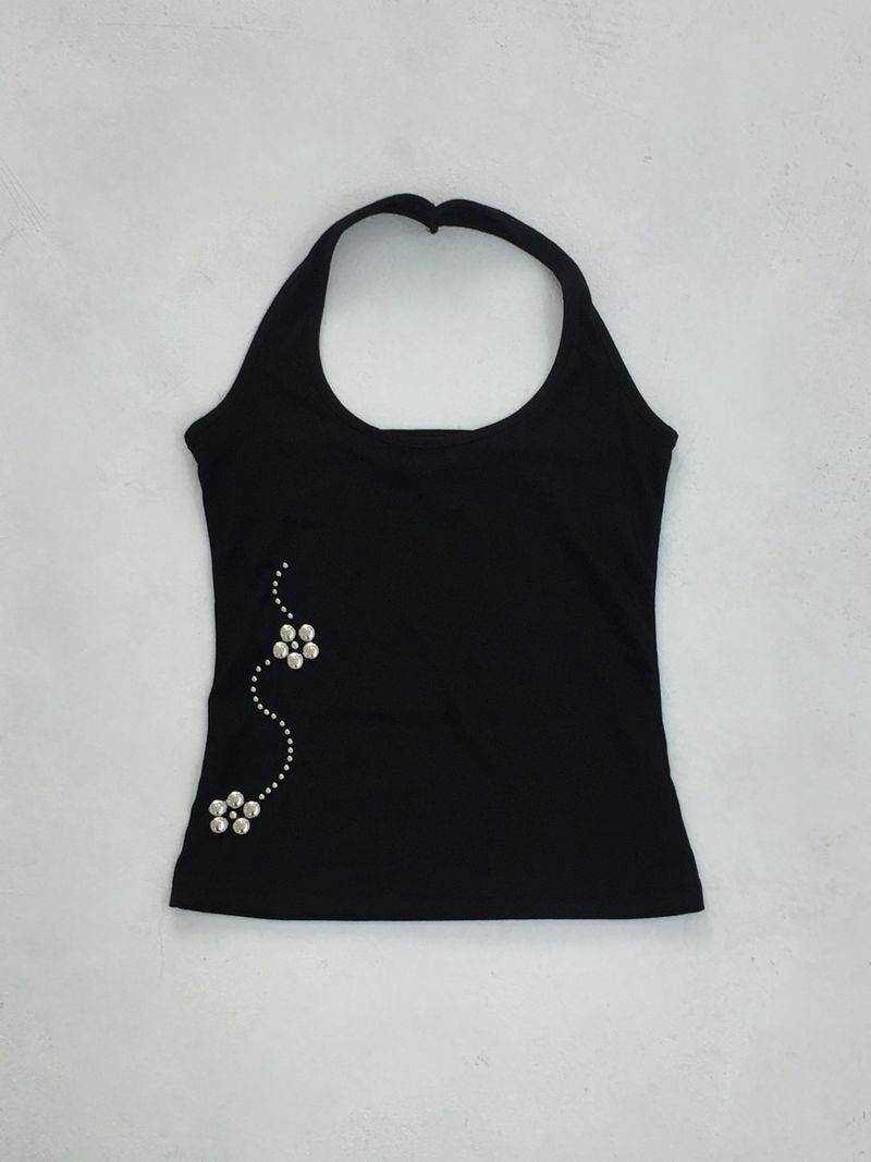 Flower Stud Halter Top