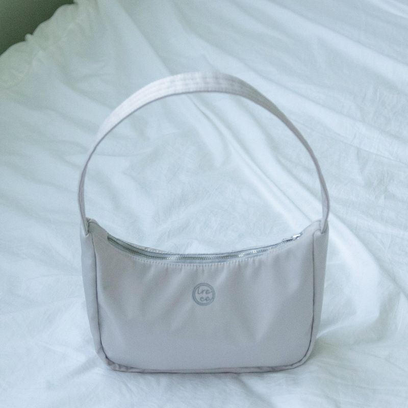 nylon mini hobo bag_cool grey