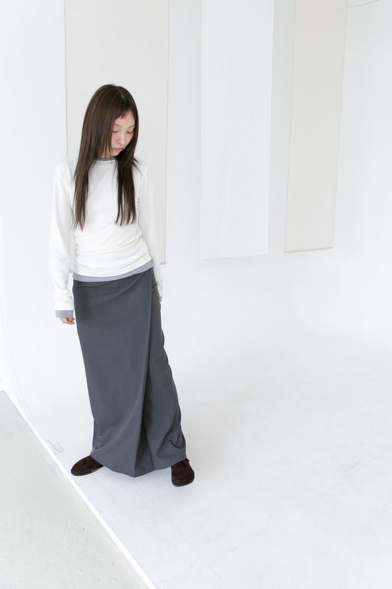 modern wrap lip-pocket skirt(2colors)