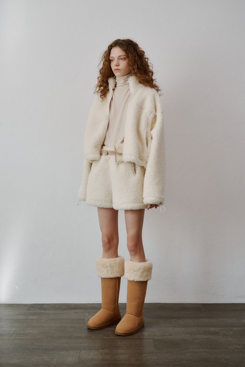 Boucle zip-up (Ivory)