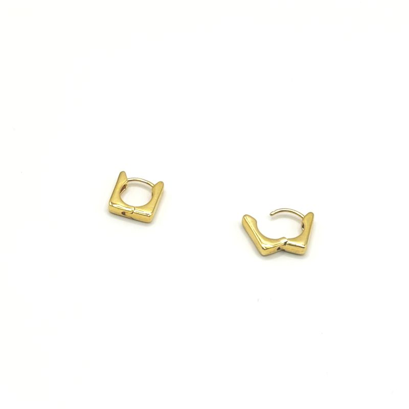 ベーシックスクエアリングピアス(ゴールド)