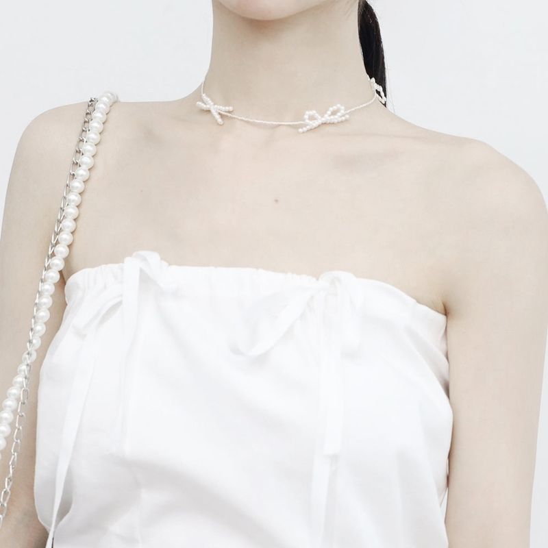 LaLuna Ribbon Bead Necklace