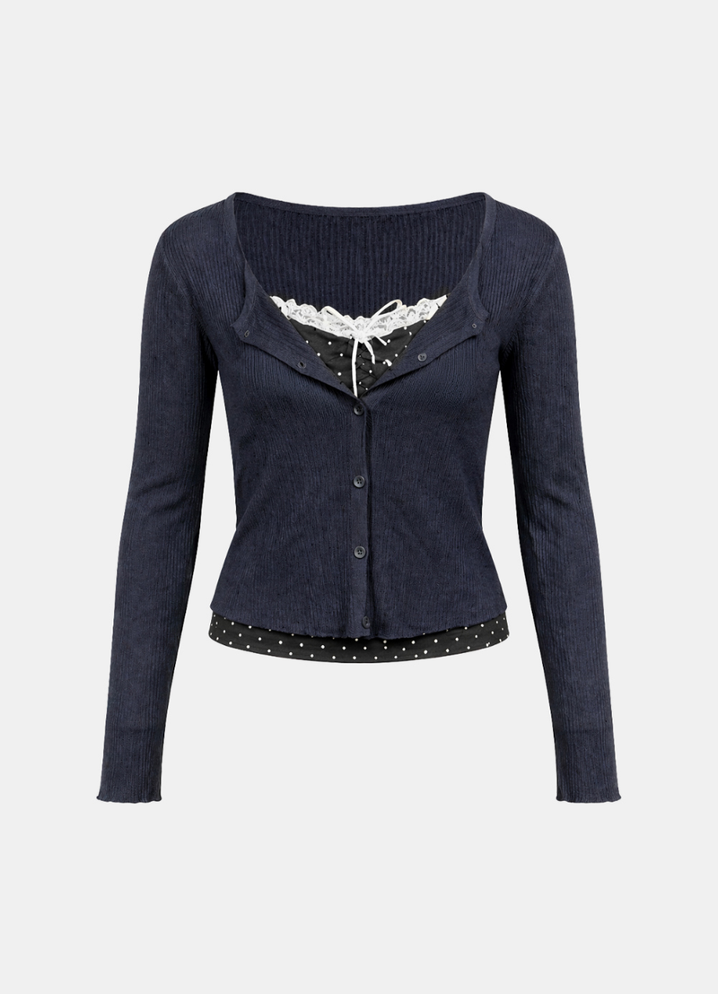 Aven Lace Layer Cardigan Set