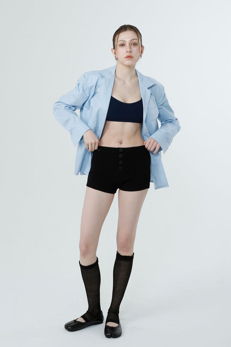 WAFFLE MINI PANTS_BLACK