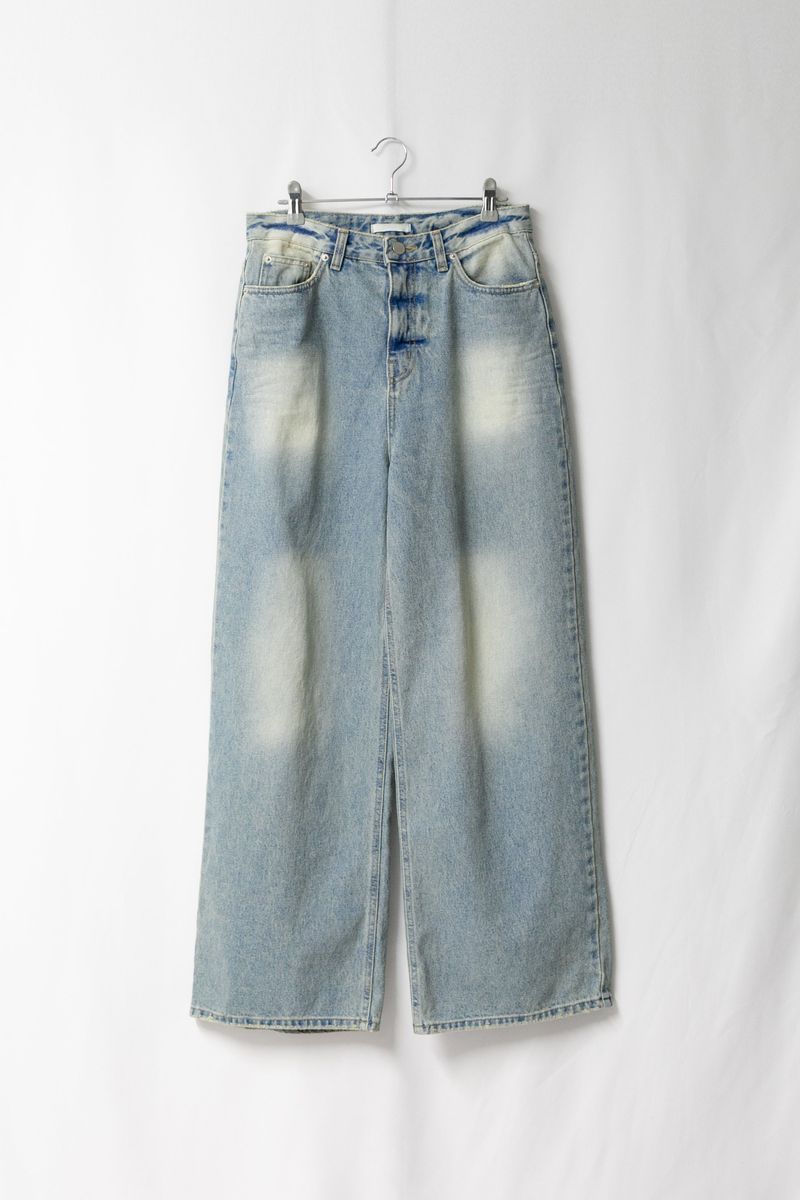 leg washing wide denim(S-M)