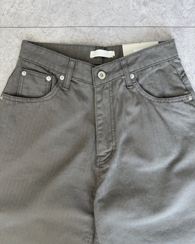 HERRINGBONE ROLL-UP BUCKLE PANTS