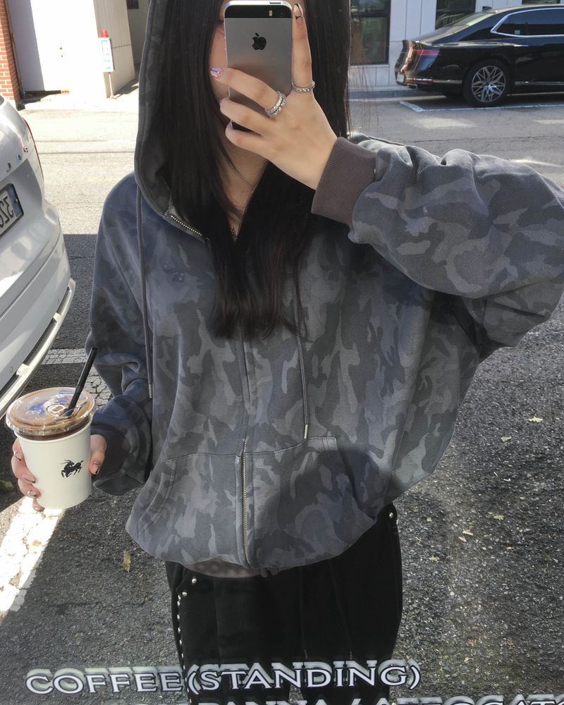 Camo heart hood jumper