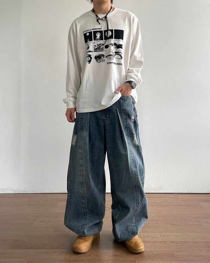 Frey Fold Denim Pants