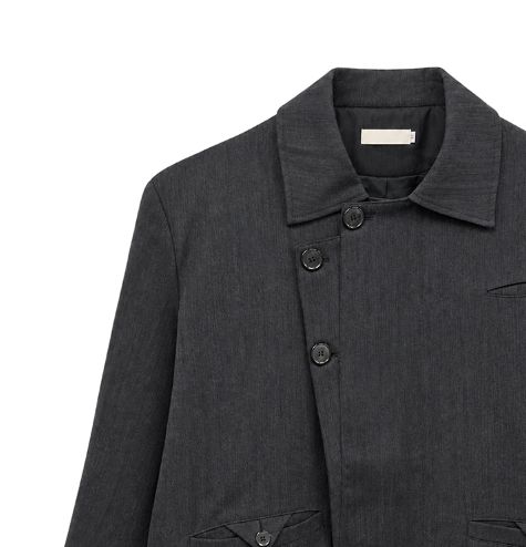 Rugen diagonal button crop blazer