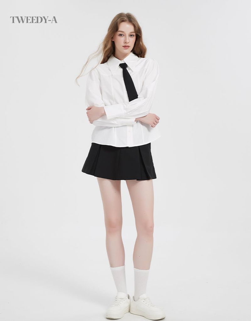 Basic Oxford Tie Shirt WHITE