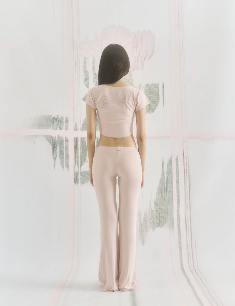 Low-rise Bootcut Pants (PINK)