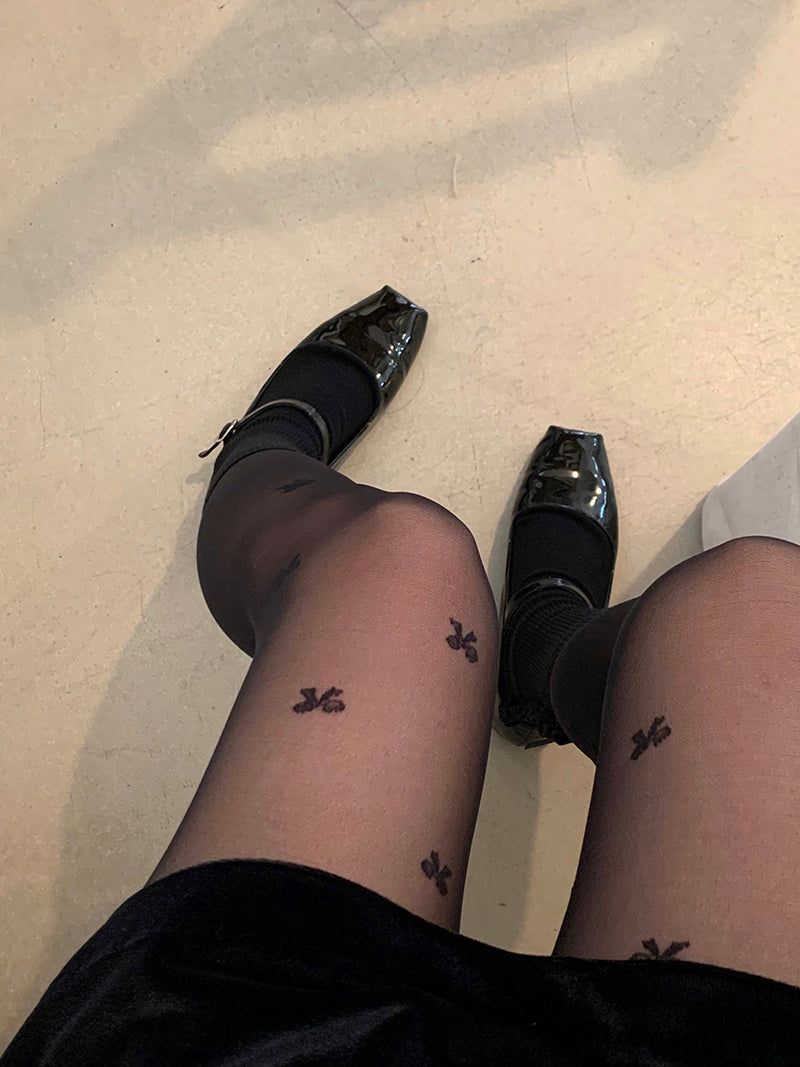 LILLOVE（リローブ）の「ribbon stocking (black)（Fashion Accessories）」