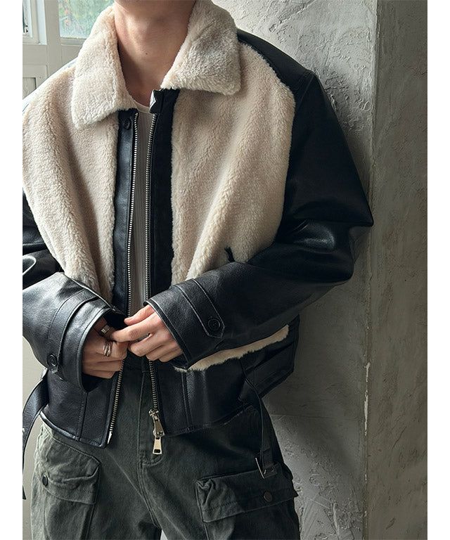 Shirring leather mustang