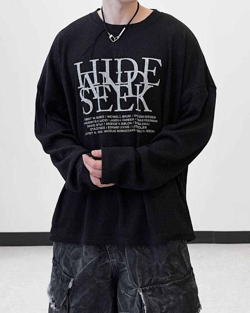 Hide Chic Oversized Knit Long Sleeve T-Shirt
