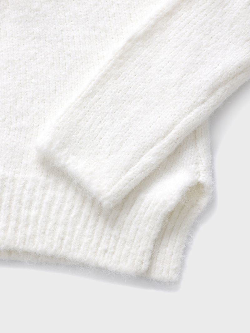 Muffler symbol knit set (White)