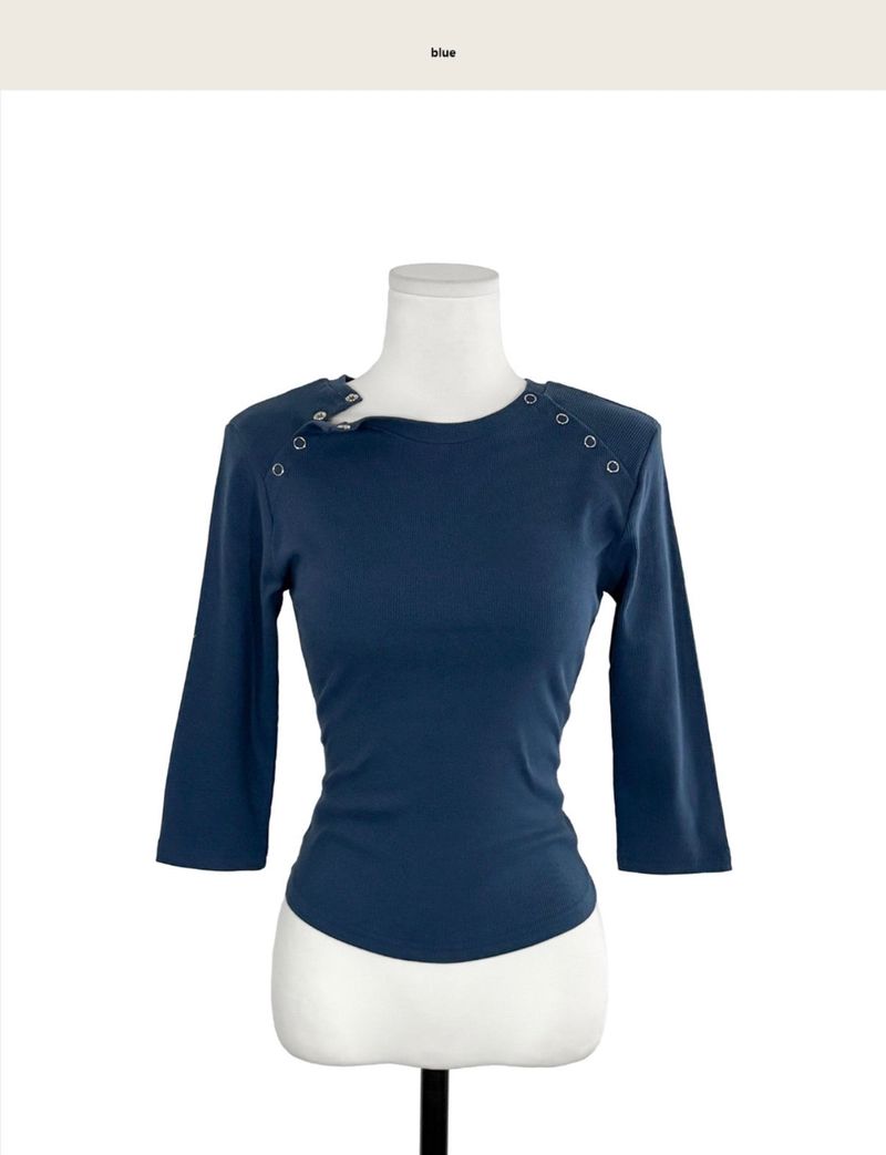 hab 4 button slim ribbed top