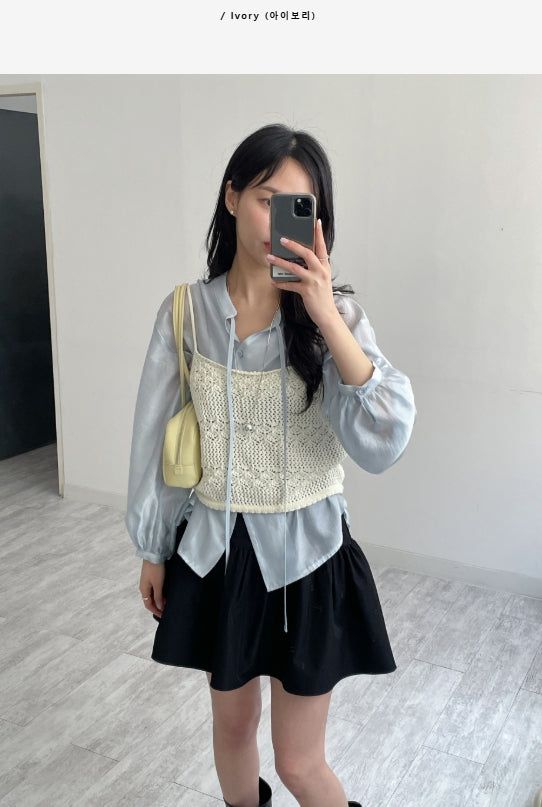 INCHANT ME（インチャントミー）の「Garlic Punched Knit Bustier（Tops）」