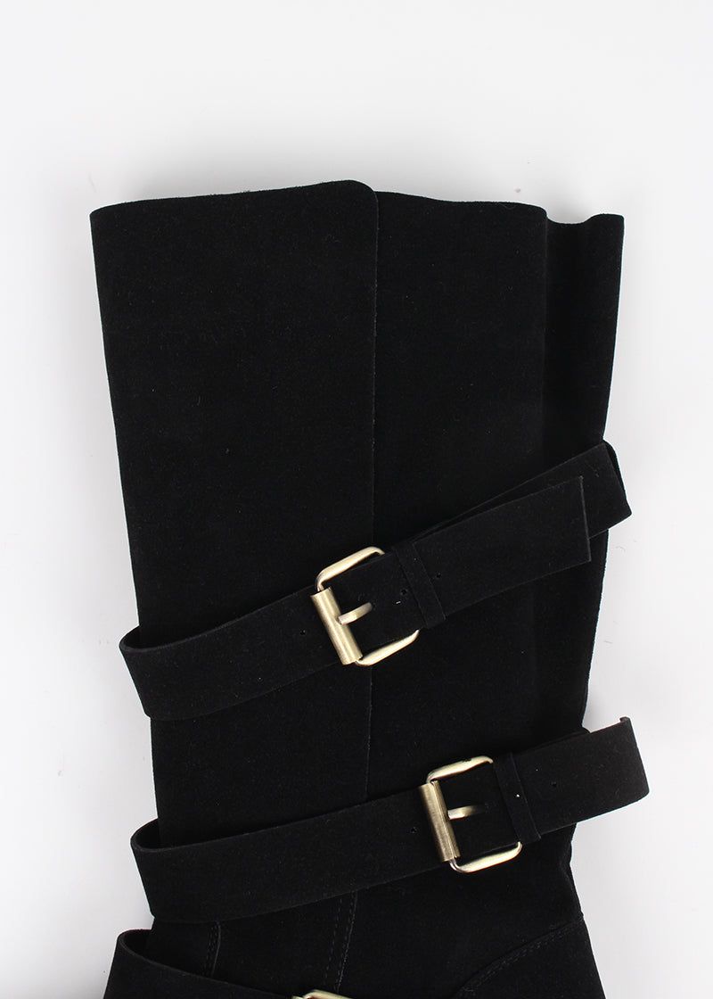 SUEDE BELT MIDDLE BOOTS
