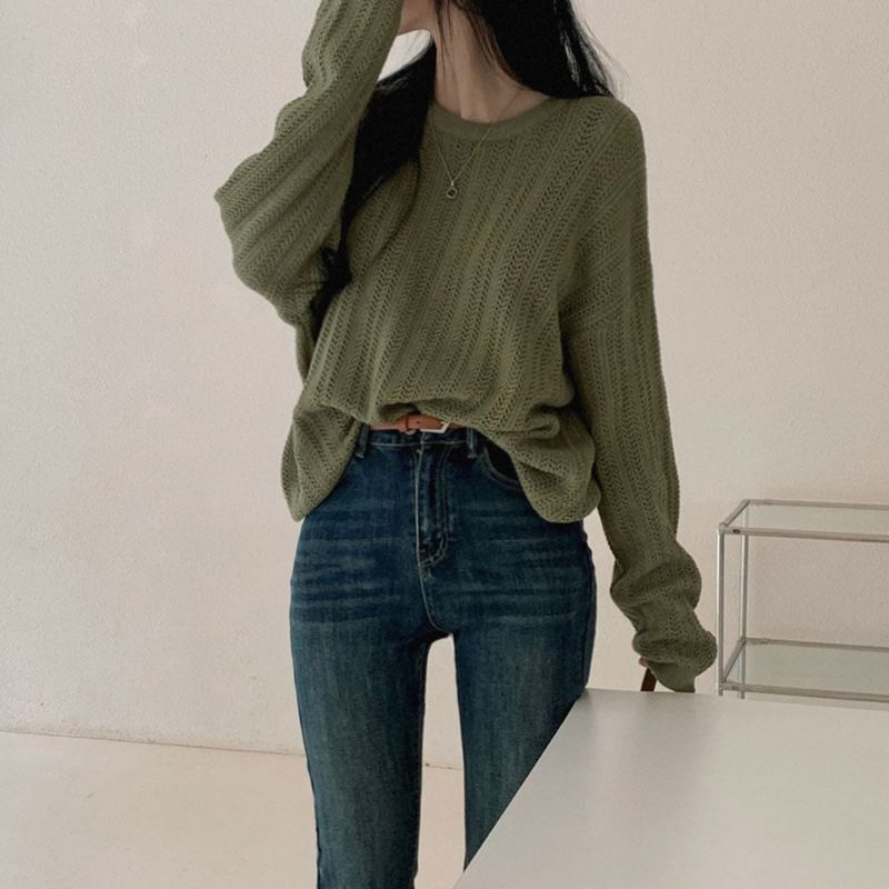 [Bellide made] Caramel Loose Fit Long Round Knitwear