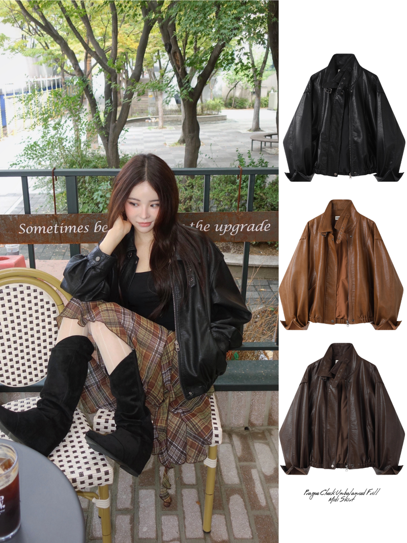dereborujo（ドレボルゾー）の「Czech Rider Zip-Up Leather Jacket（Jackets/Outerwear）」