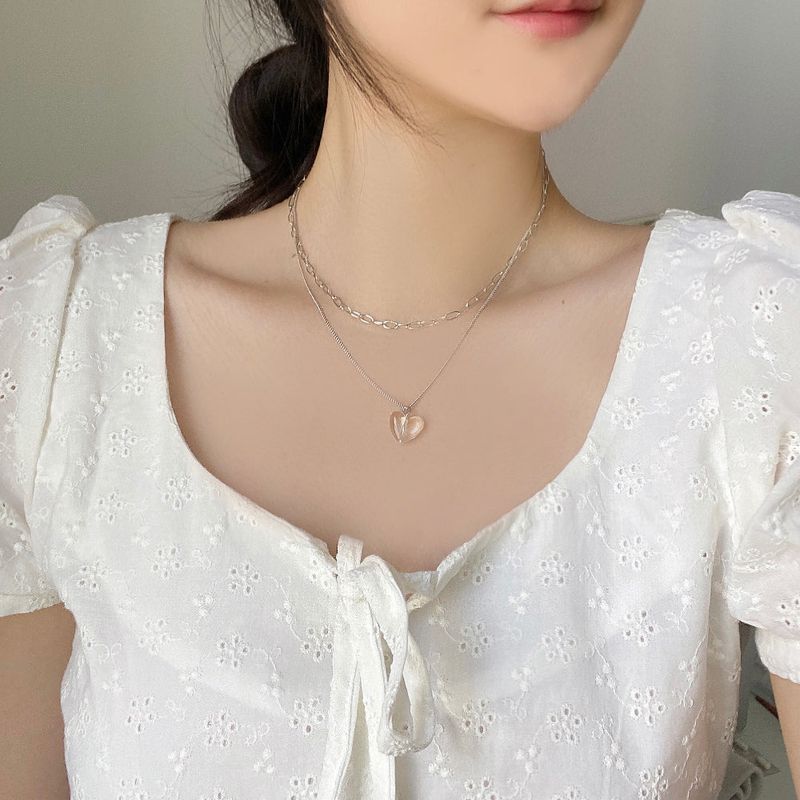 clear mood layered necklace