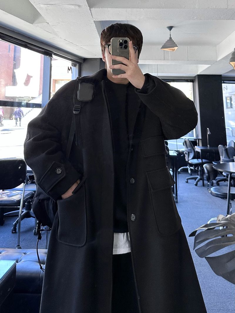 frang double pocket kara wool coat