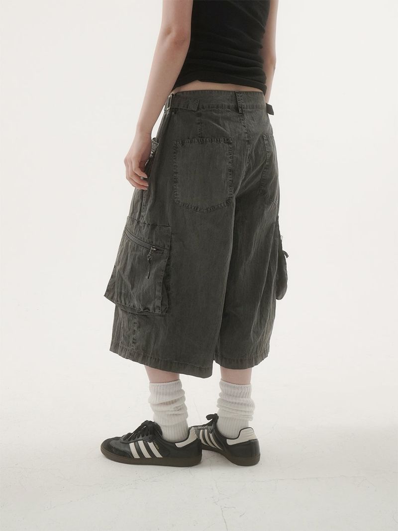 Piker snap cargo bermuda pants -3C