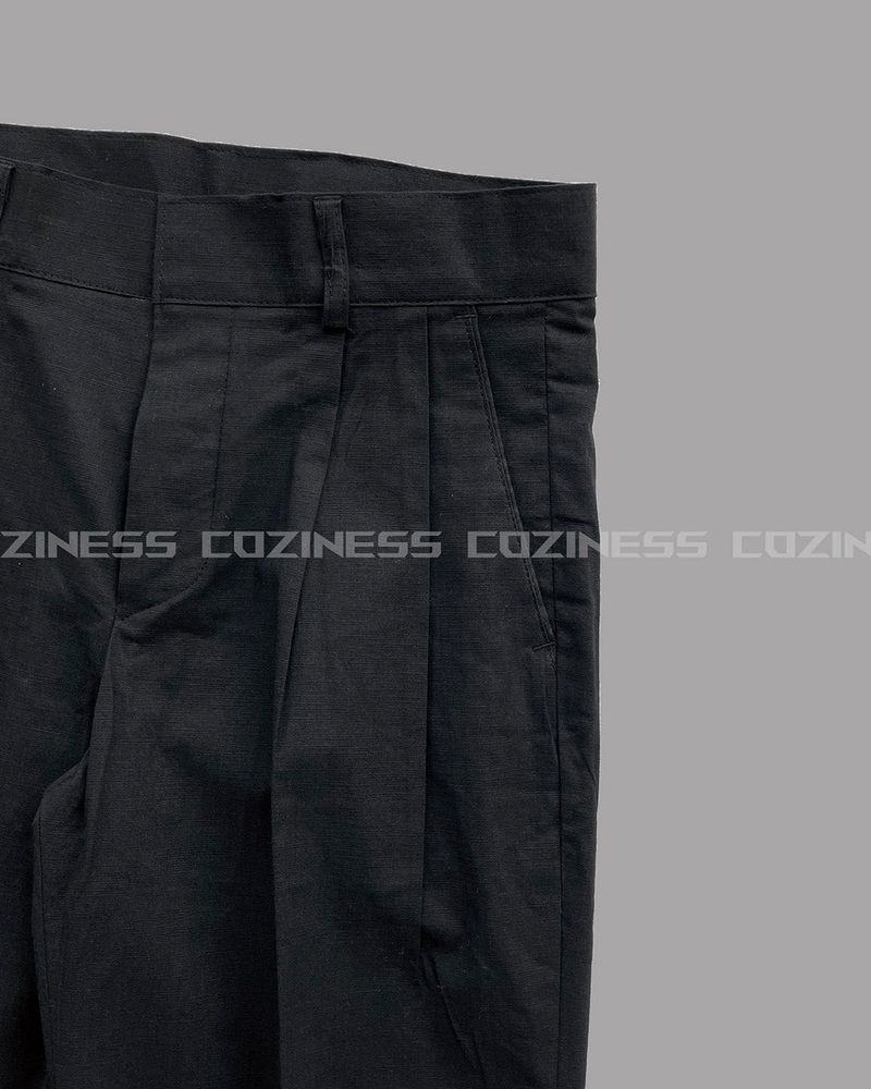 ECT linen two-tuck long pants slacks (2 colors)