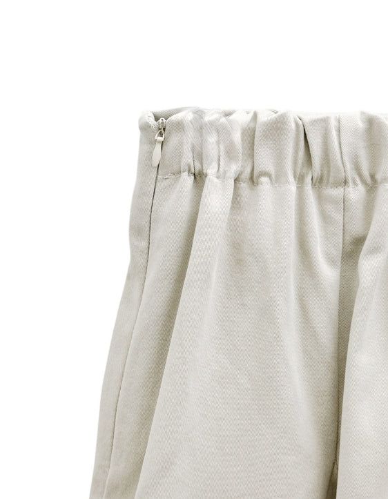 Cotton Gored Flare Midi Skirt