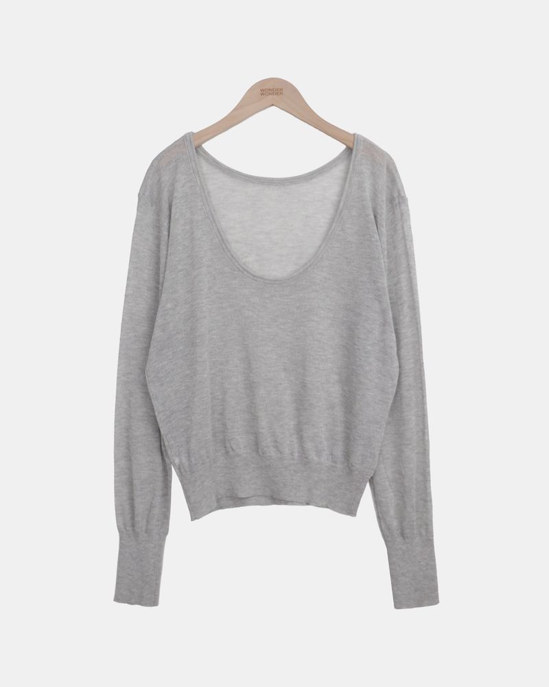 Marda Deep U-Neck Long-Sleeve T-Shirt