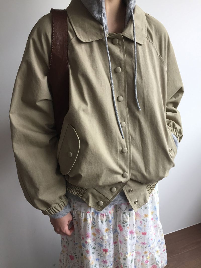 Faded Washed Curve Jacket (2color)