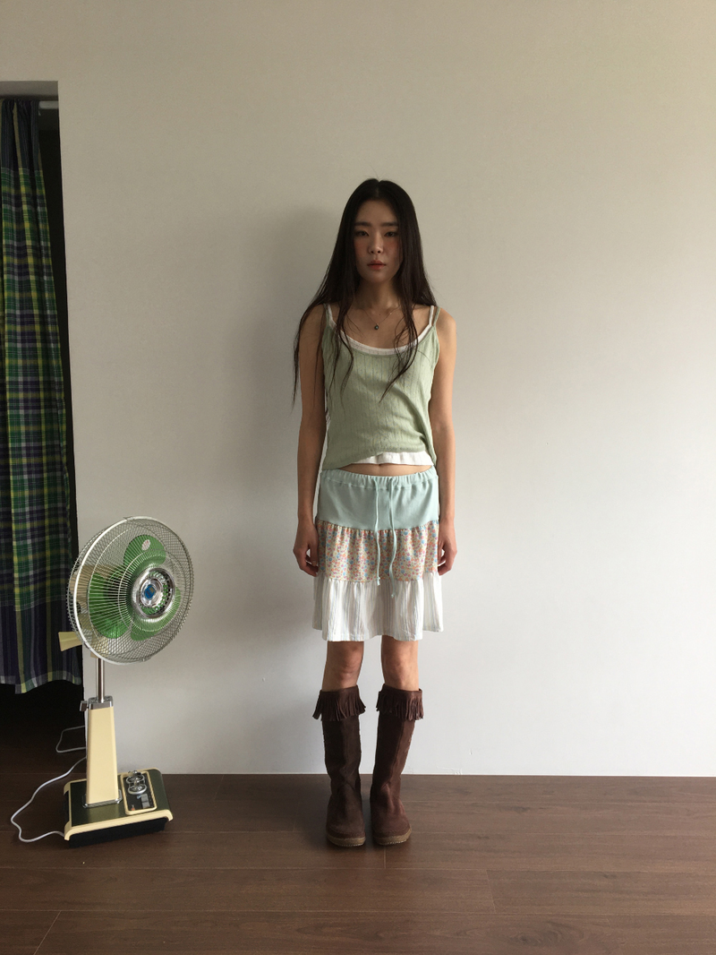Mani patchwork skirt (2color)