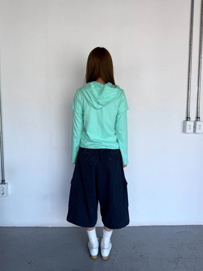 cut out layered hood T