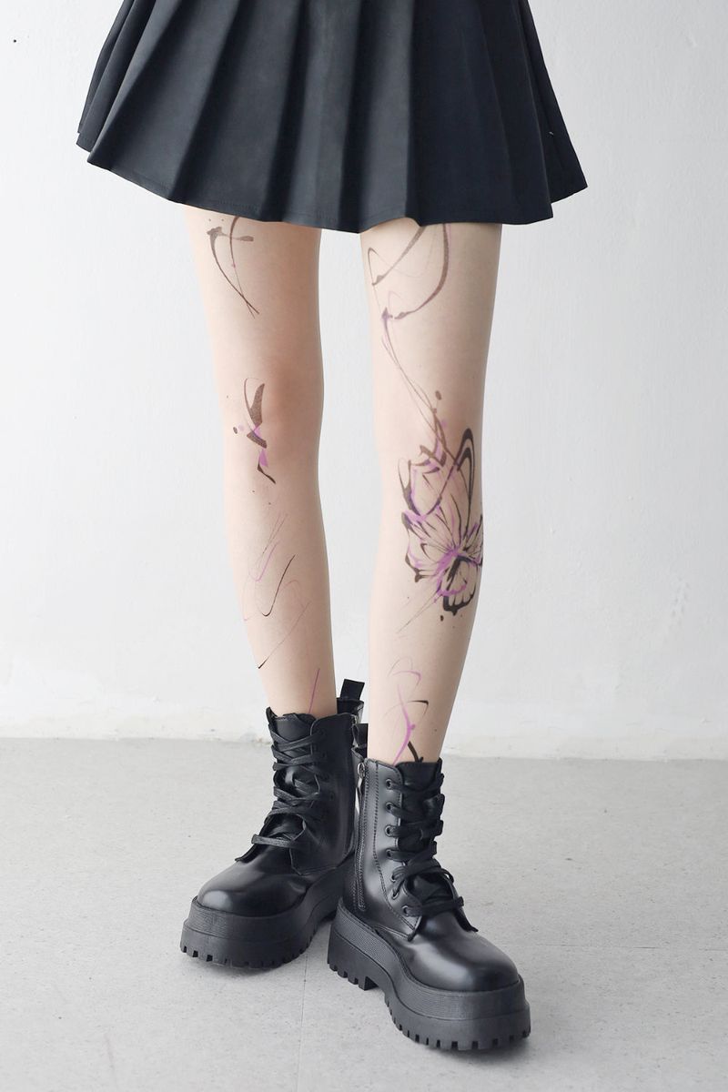 Hell Butterfly Tattoo Stockings
