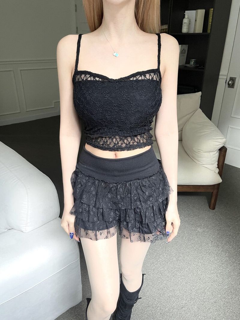 Angel lace top set (3color)