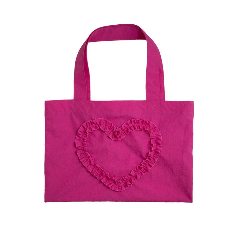 FRILL HEART MINI BAG, FUSCIA