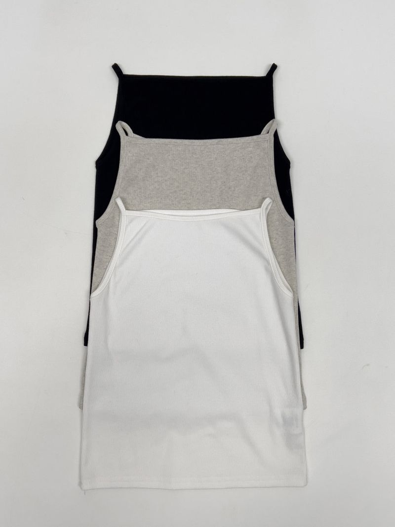 Minimal Square Ribbed Sleeveless