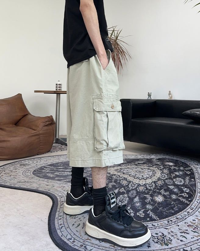 Elder Washed Cargo Bermuda Pants