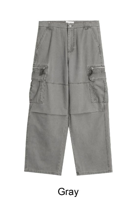Liev Washed Zipper Cargo Pants