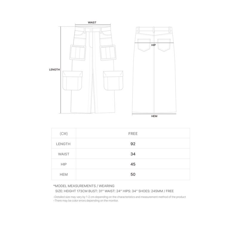 Cargo Long Skirt (CHACOAL)