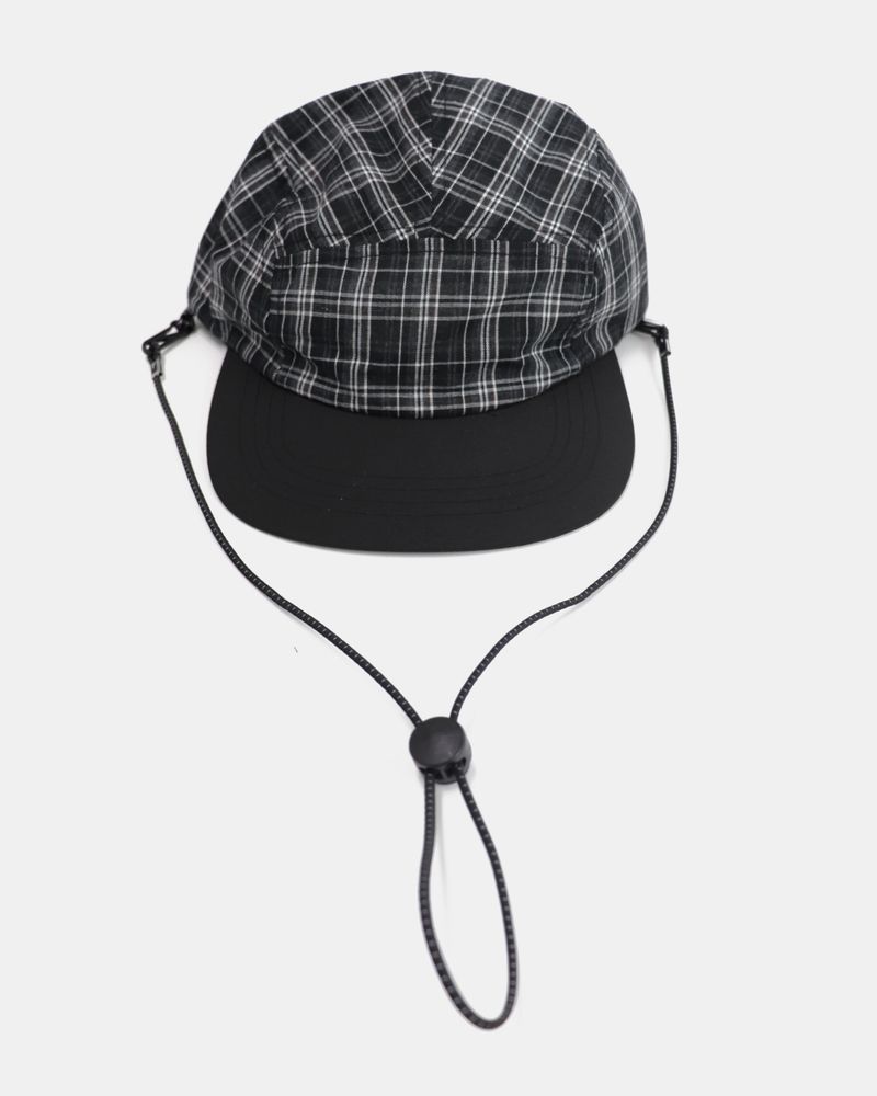 Daba Cotton Check Strap Camp Cap Hat