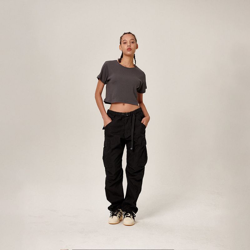 Samar Crop T-Shirt Charcoal