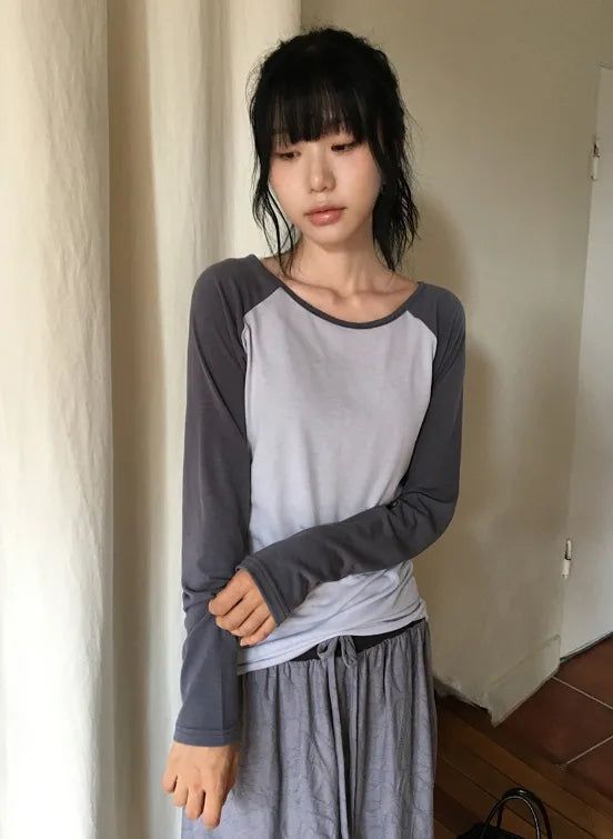 BAON（バオン）の「Tensor Basic Color Matching Raglan Long Sleeve Tee（Tops）」